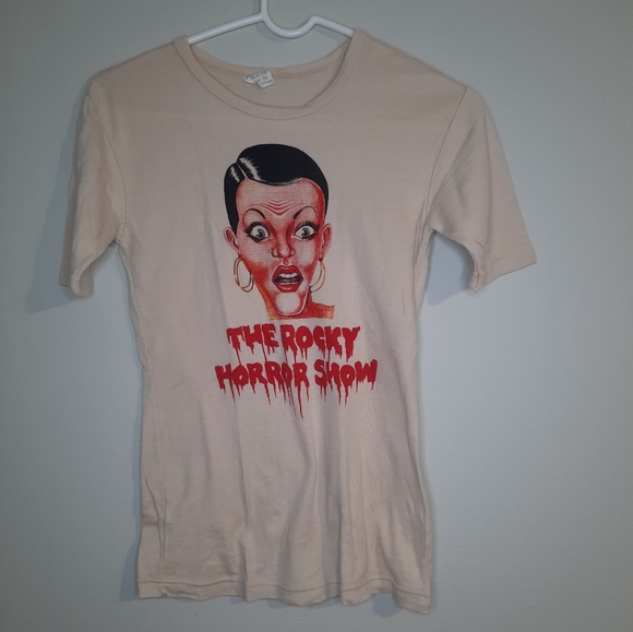 RARE! HTF! Vintage 70s The Rocky Horror Picture Show Movie Promo T-Shirt Size M - Picture 1 of 7